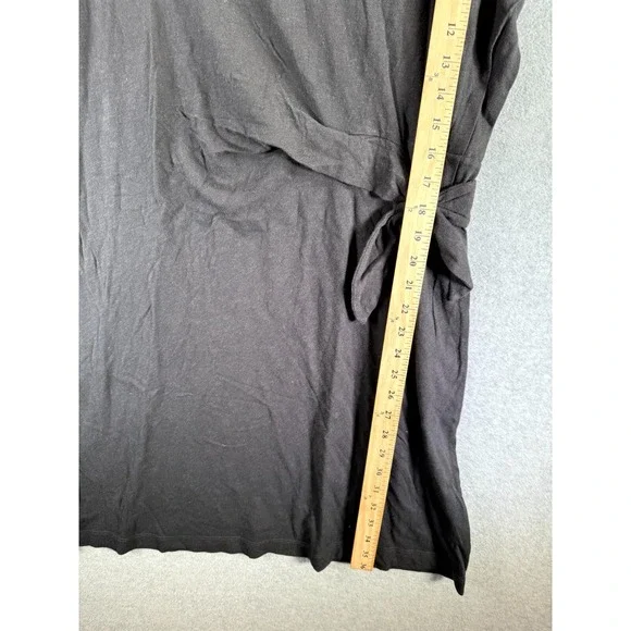 Aerie Sheath Dress Women's Large Black Round Neck Side Tie Long Sleeve Pullover - Picture 6 of 9